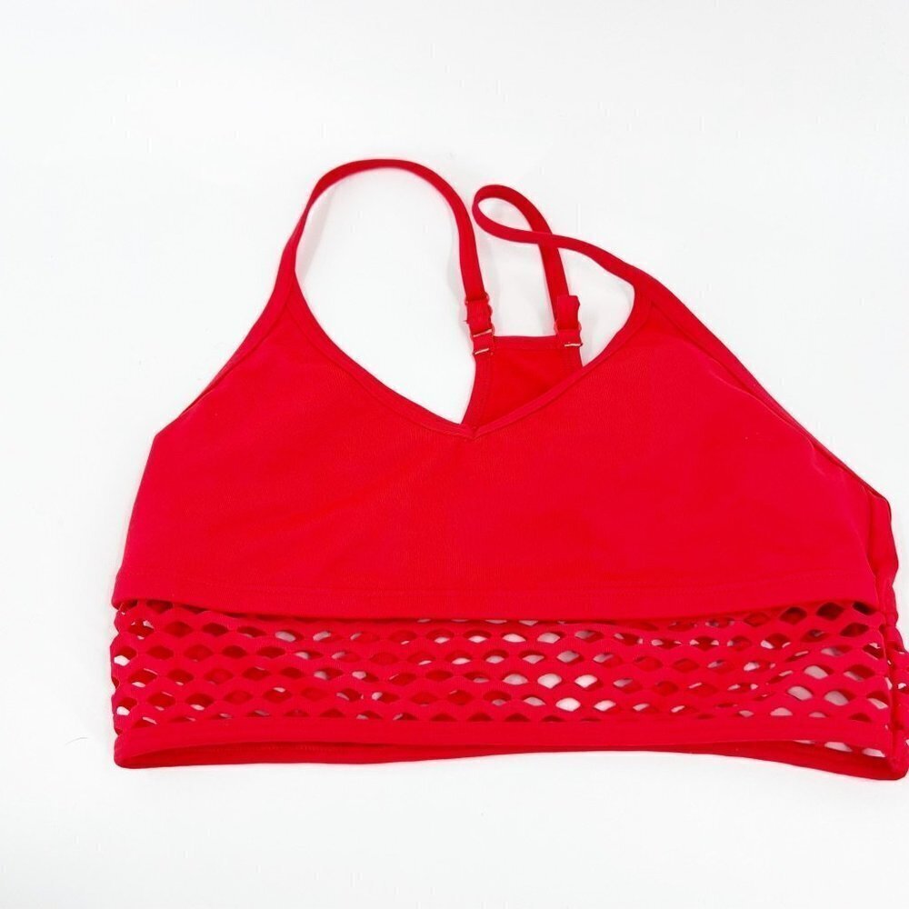 ✅ VICTORIA'S SECRET PINK RED RACERBACK SPORTS BRA SIZE SMALL